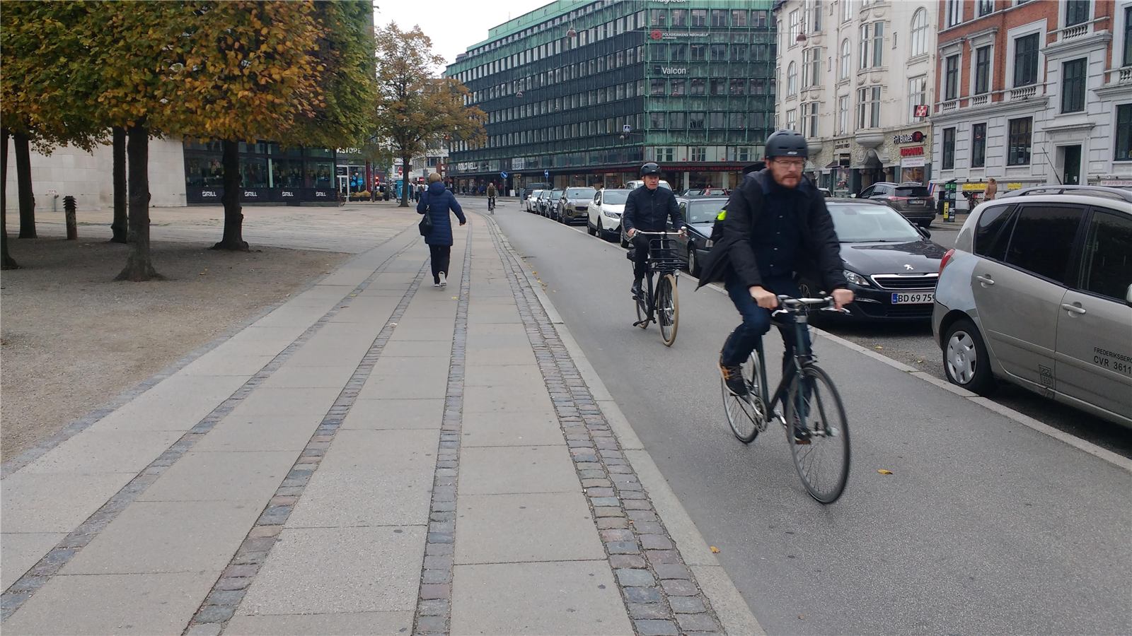 Cyclists on a dedicated cycle track in Copenhagen
