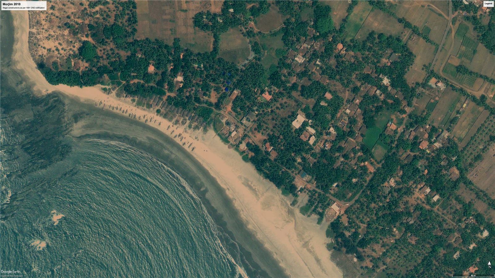 Coastal zone map of a Goa beach