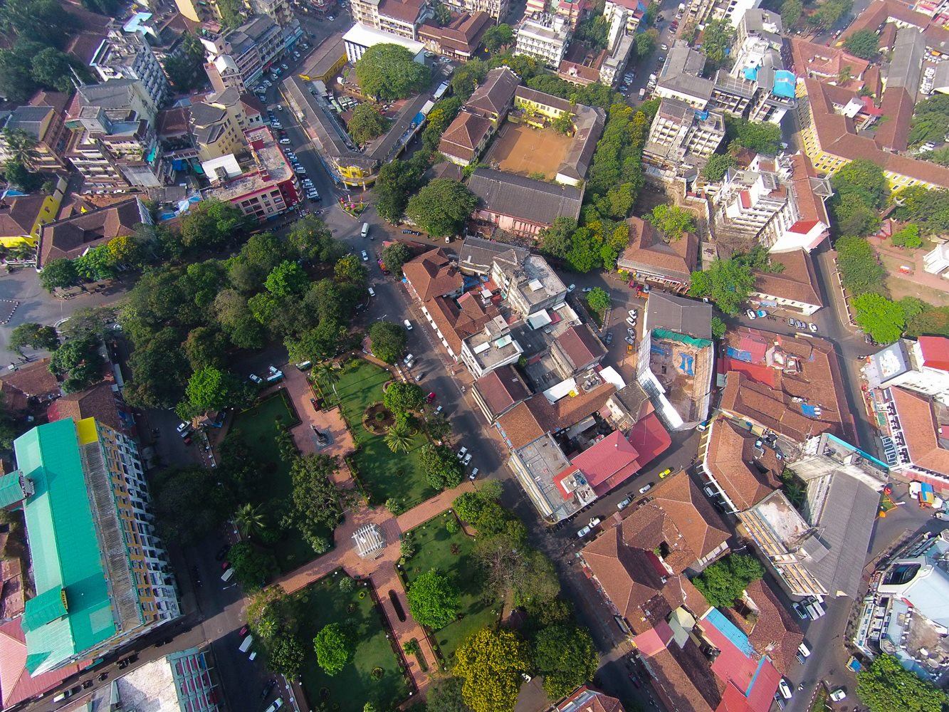 Aerial view of central Panaji